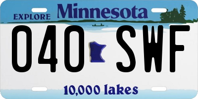 MN license plate 040SWF