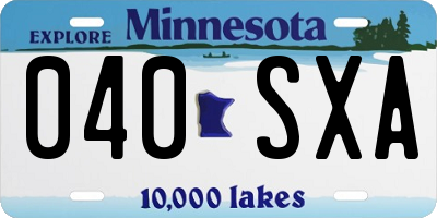 MN license plate 040SXA