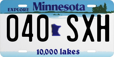MN license plate 040SXH