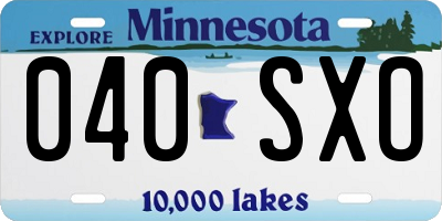 MN license plate 040SXO