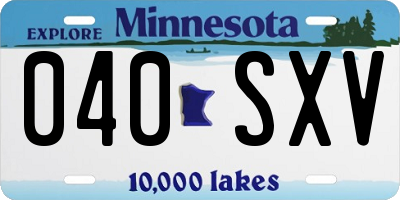 MN license plate 040SXV