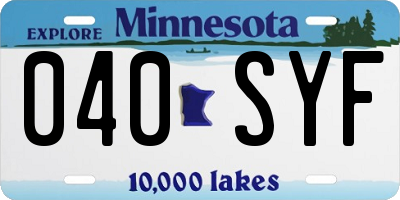 MN license plate 040SYF