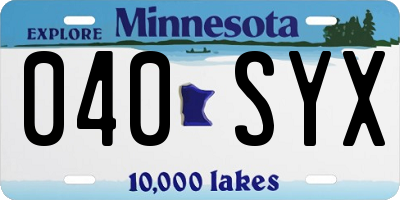 MN license plate 040SYX
