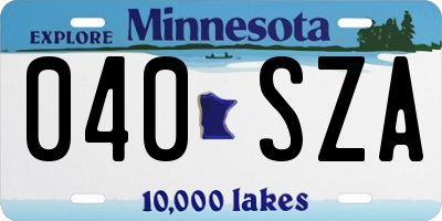 MN license plate 040SZA