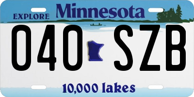 MN license plate 040SZB