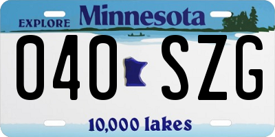 MN license plate 040SZG