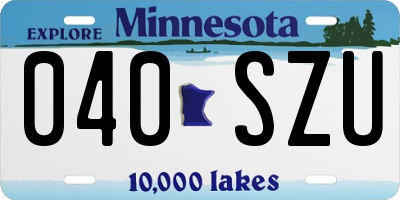 MN license plate 040SZU