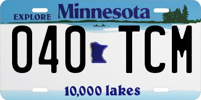 MN license plate 040TCM