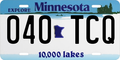 MN license plate 040TCQ