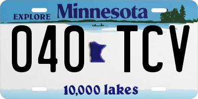 MN license plate 040TCV