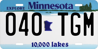MN license plate 040TGM