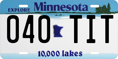 MN license plate 040TIT
