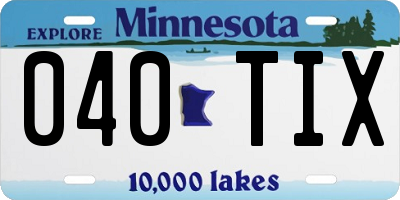 MN license plate 040TIX