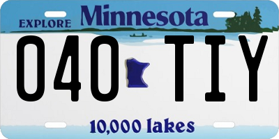MN license plate 040TIY