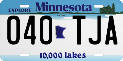 MN license plate 040TJA