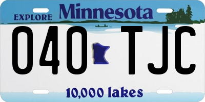 MN license plate 040TJC