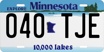 MN license plate 040TJE