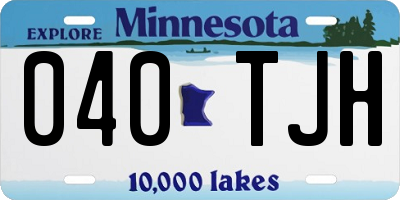MN license plate 040TJH