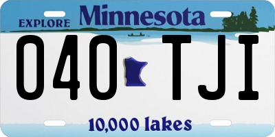 MN license plate 040TJI