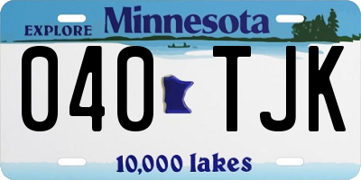 MN license plate 040TJK