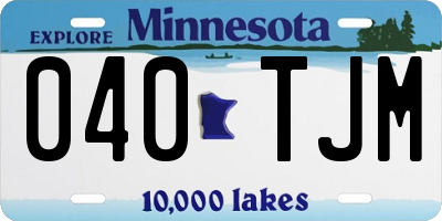 MN license plate 040TJM