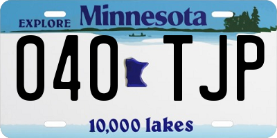 MN license plate 040TJP