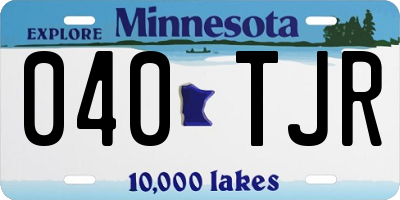 MN license plate 040TJR
