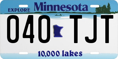 MN license plate 040TJT