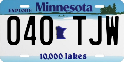 MN license plate 040TJW