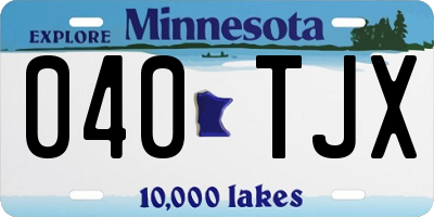 MN license plate 040TJX