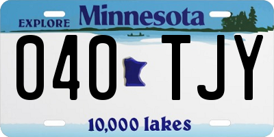 MN license plate 040TJY