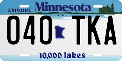 MN license plate 040TKA