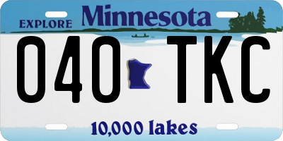 MN license plate 040TKC