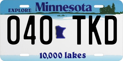 MN license plate 040TKD
