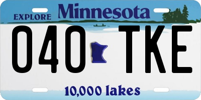 MN license plate 040TKE