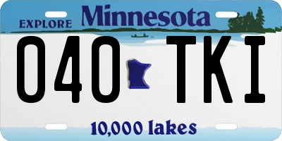 MN license plate 040TKI