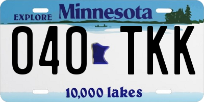 MN license plate 040TKK