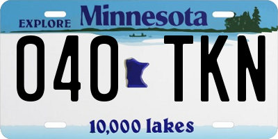 MN license plate 040TKN