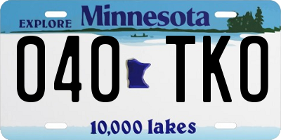 MN license plate 040TKO