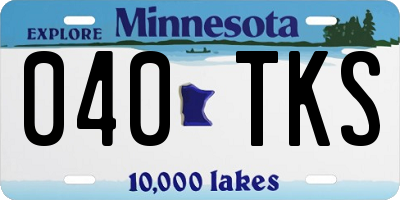 MN license plate 040TKS