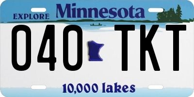 MN license plate 040TKT