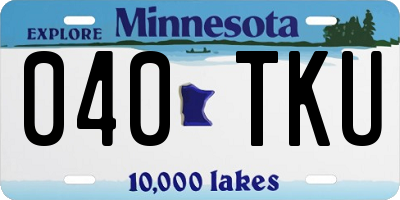 MN license plate 040TKU