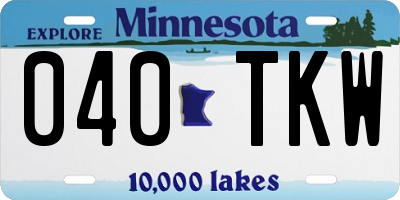 MN license plate 040TKW