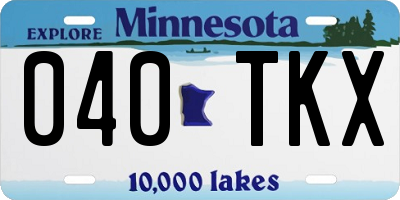 MN license plate 040TKX