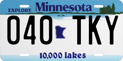 MN license plate 040TKY