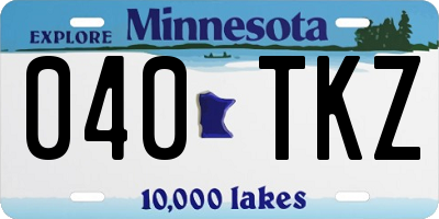 MN license plate 040TKZ