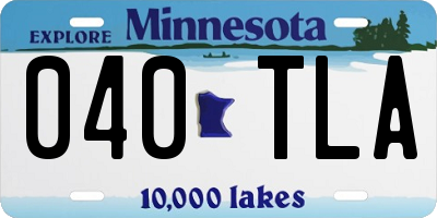 MN license plate 040TLA