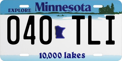 MN license plate 040TLI
