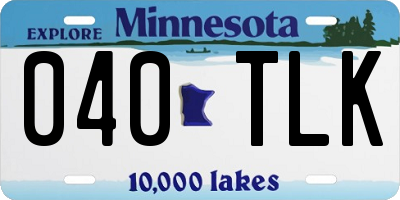 MN license plate 040TLK