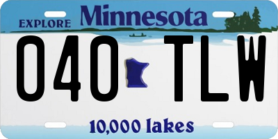 MN license plate 040TLW